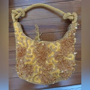 Elegant handBeaded Yellow Women's Bag
